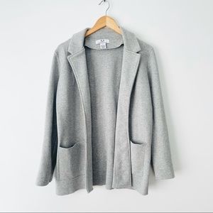Magaschoni Light Gray Open Front Knit Blazer
